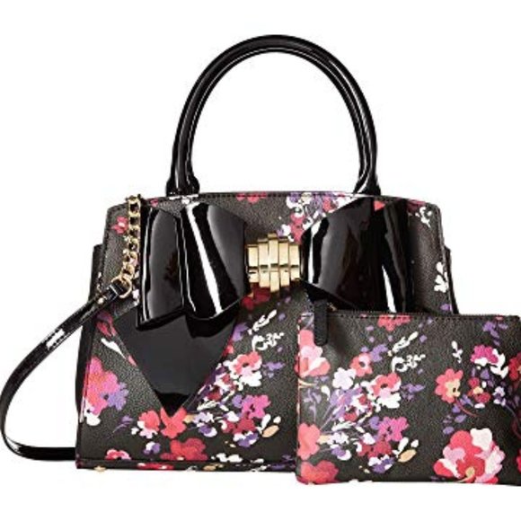 Betsey Johnson Handbags - Betsey Johnson BOW SATCHEL FLORAL
